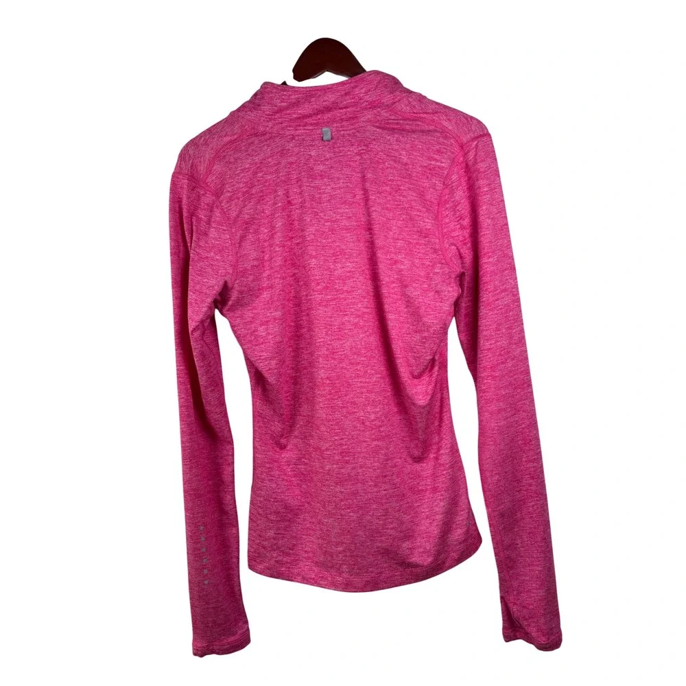 Nike Dri-Fit Pink Heathered Womens Small Long Sleeve Running‎ Quarter Zip Top